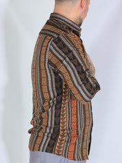 Camicia ricamata brown LIME