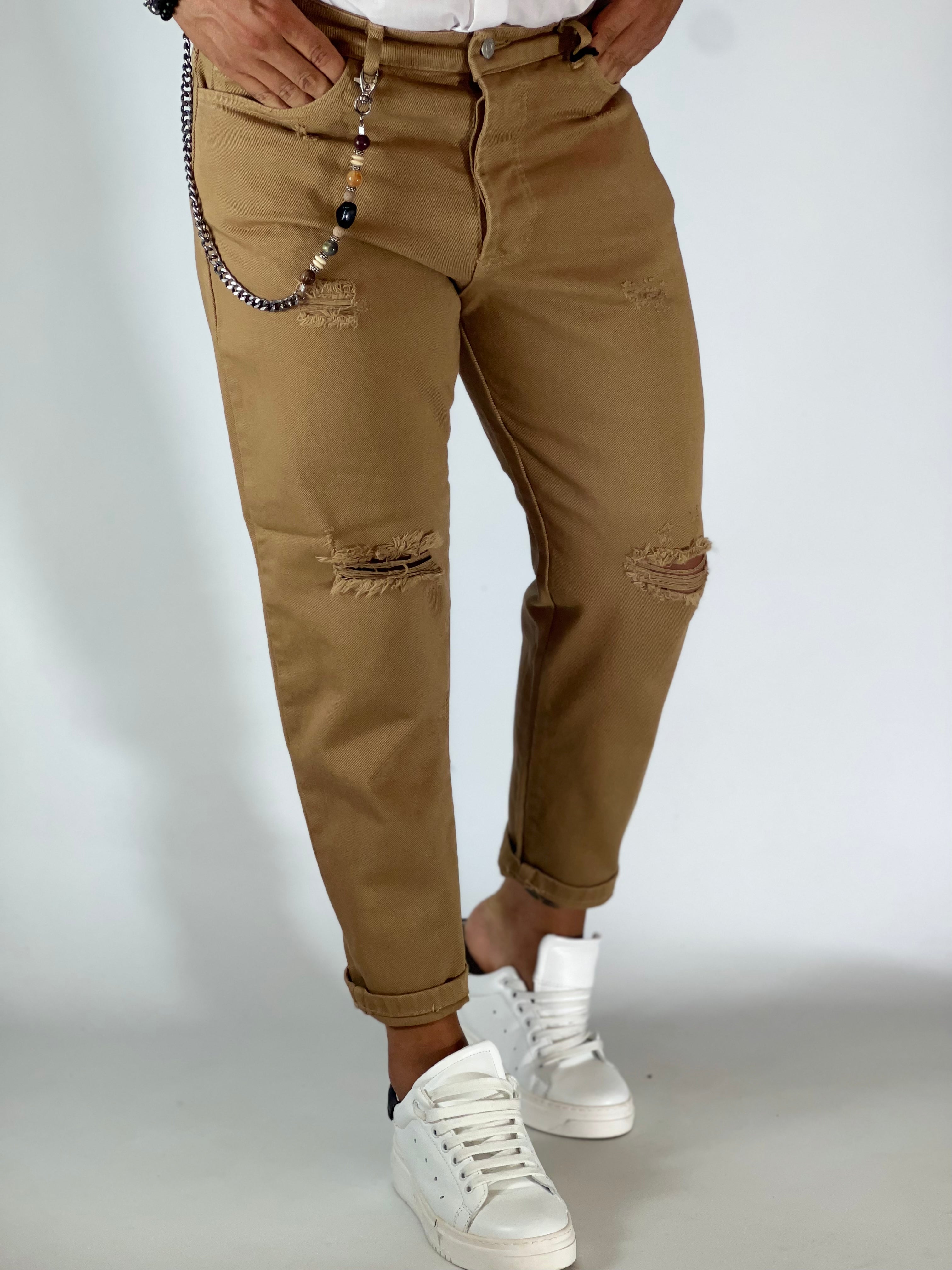 Pantalone loose fit cammello PT206