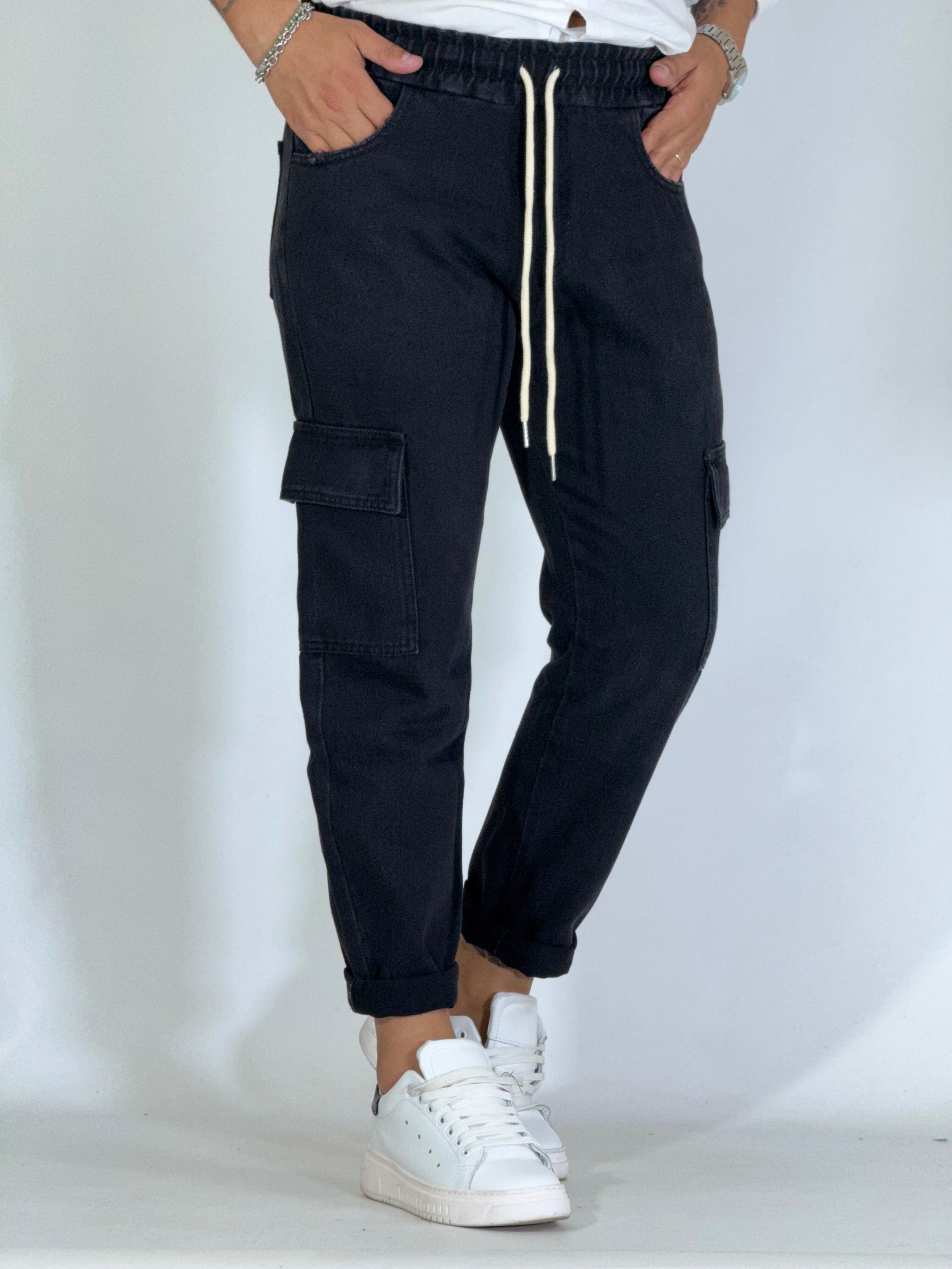 Pantalaccio con tasconi nero PMNL01-10-08