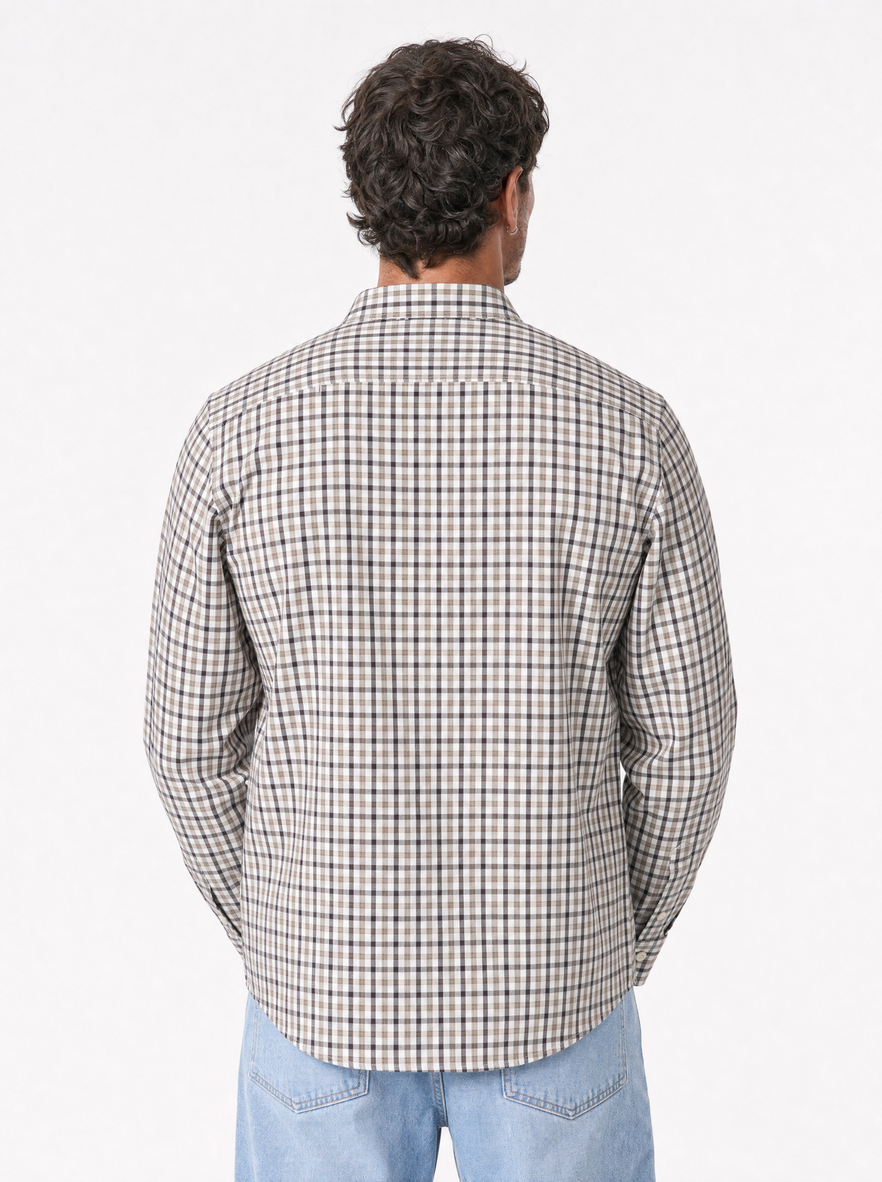 CATTOLICA Camicia quadri marrone-beige