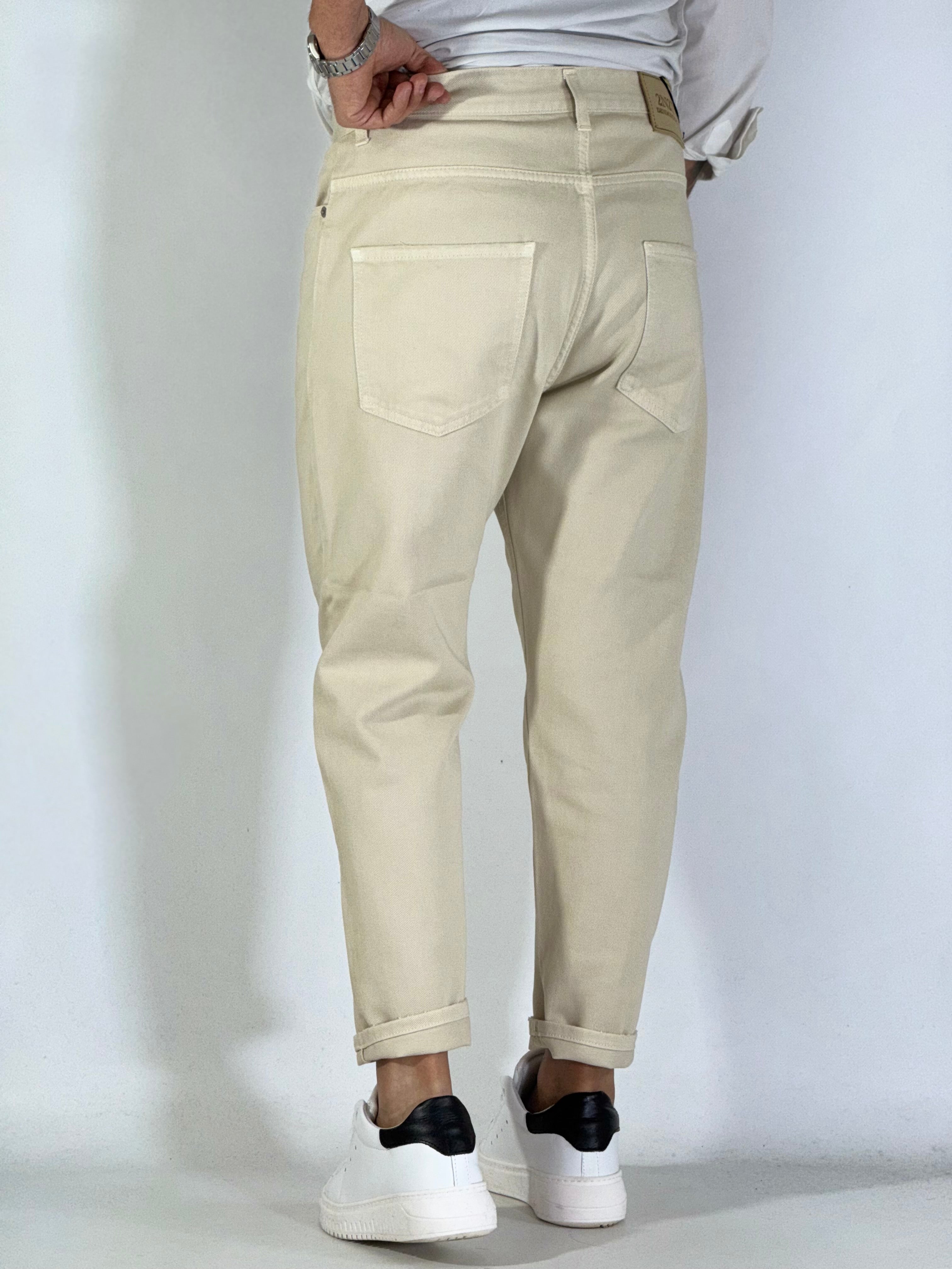 Jeans carrot beige bull pulito 2N2T