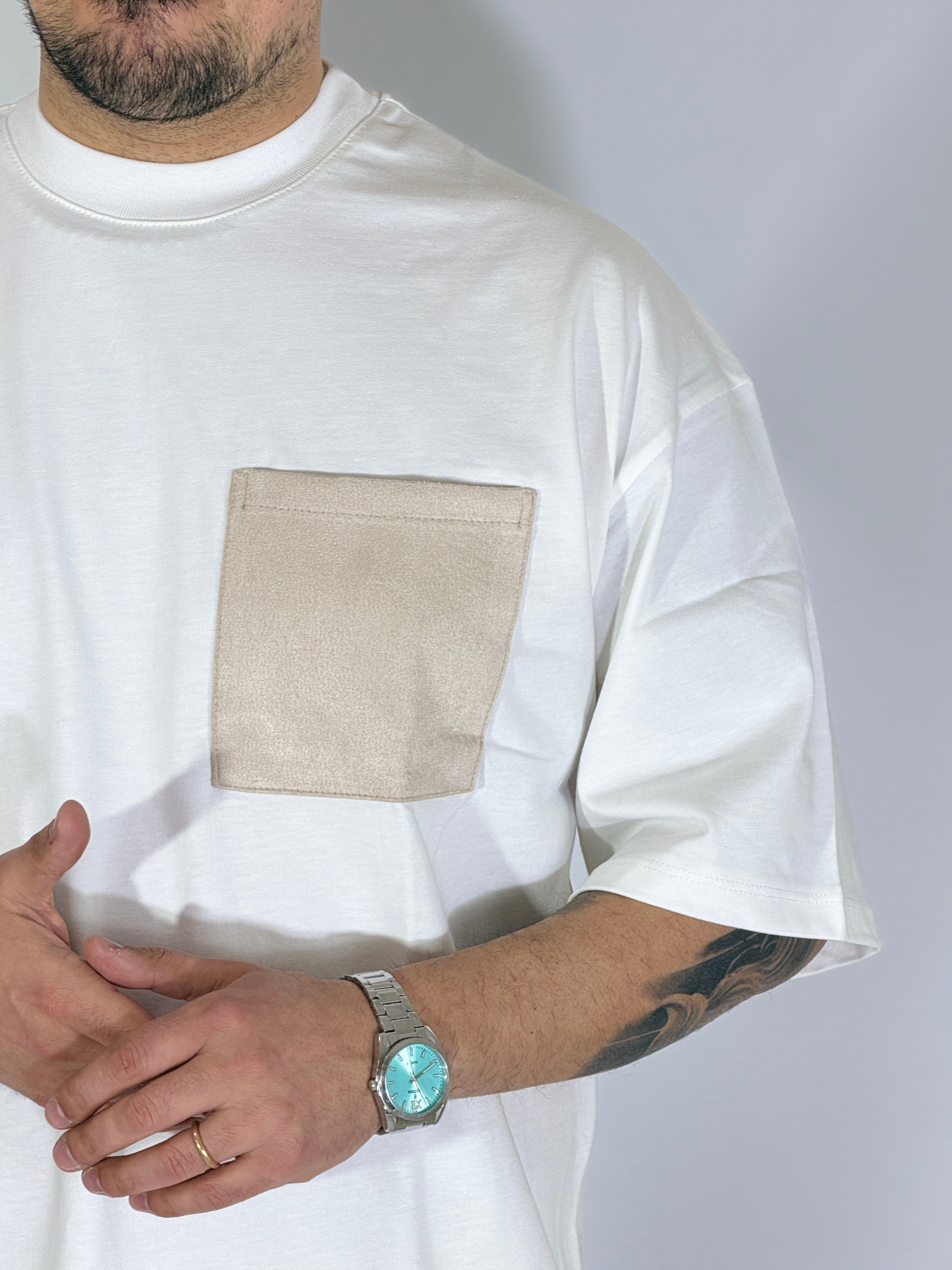 T-shirt con taschino panna SANTAMONICA