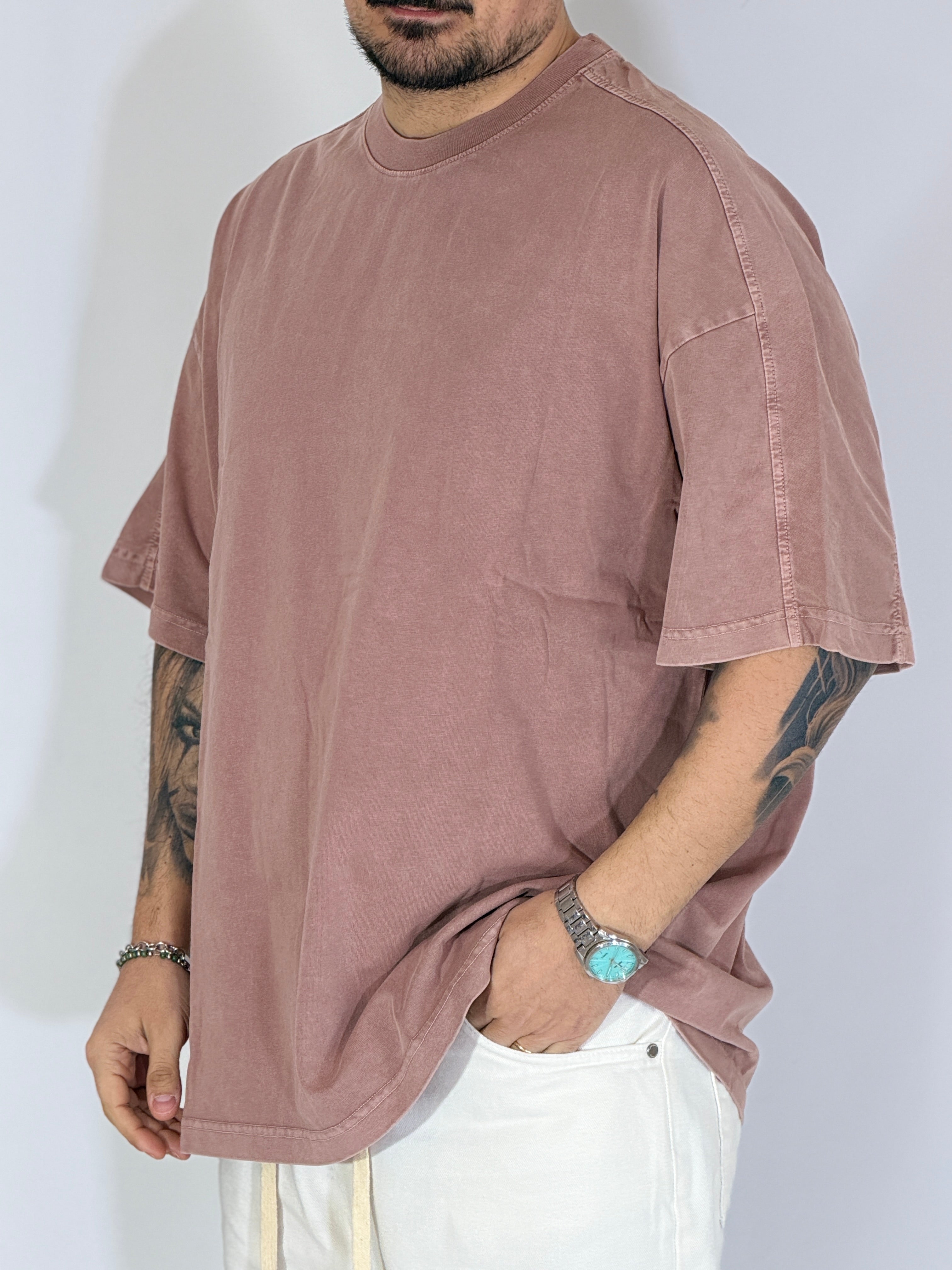 T-shirt fiammata cipria 089G