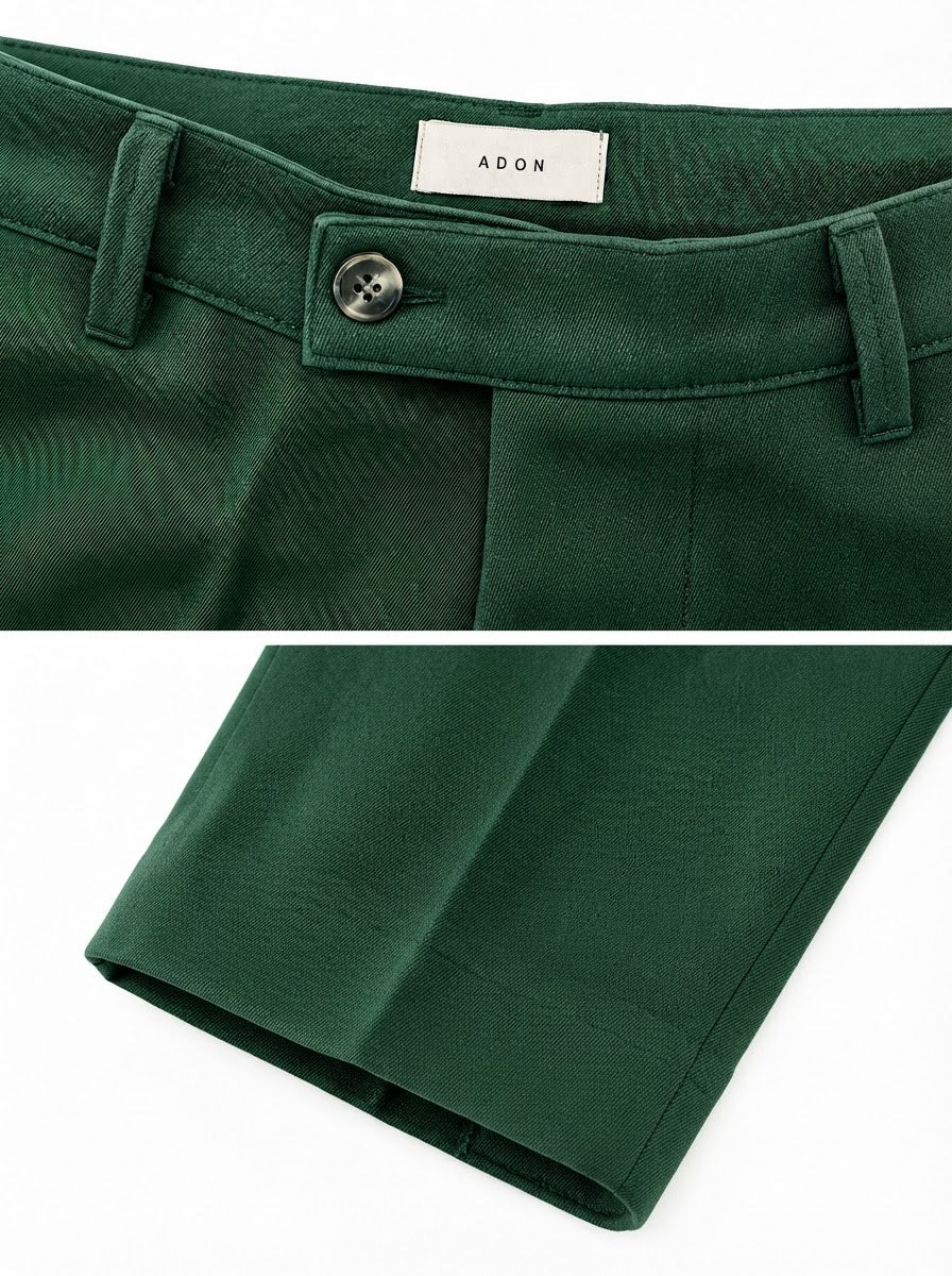 Pantalone abbottonatura laterale verde ADFS31