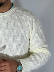 Maglia con trecce panna BK77006