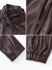 Giubbino eco-pelle bordeaux XH8971-9
