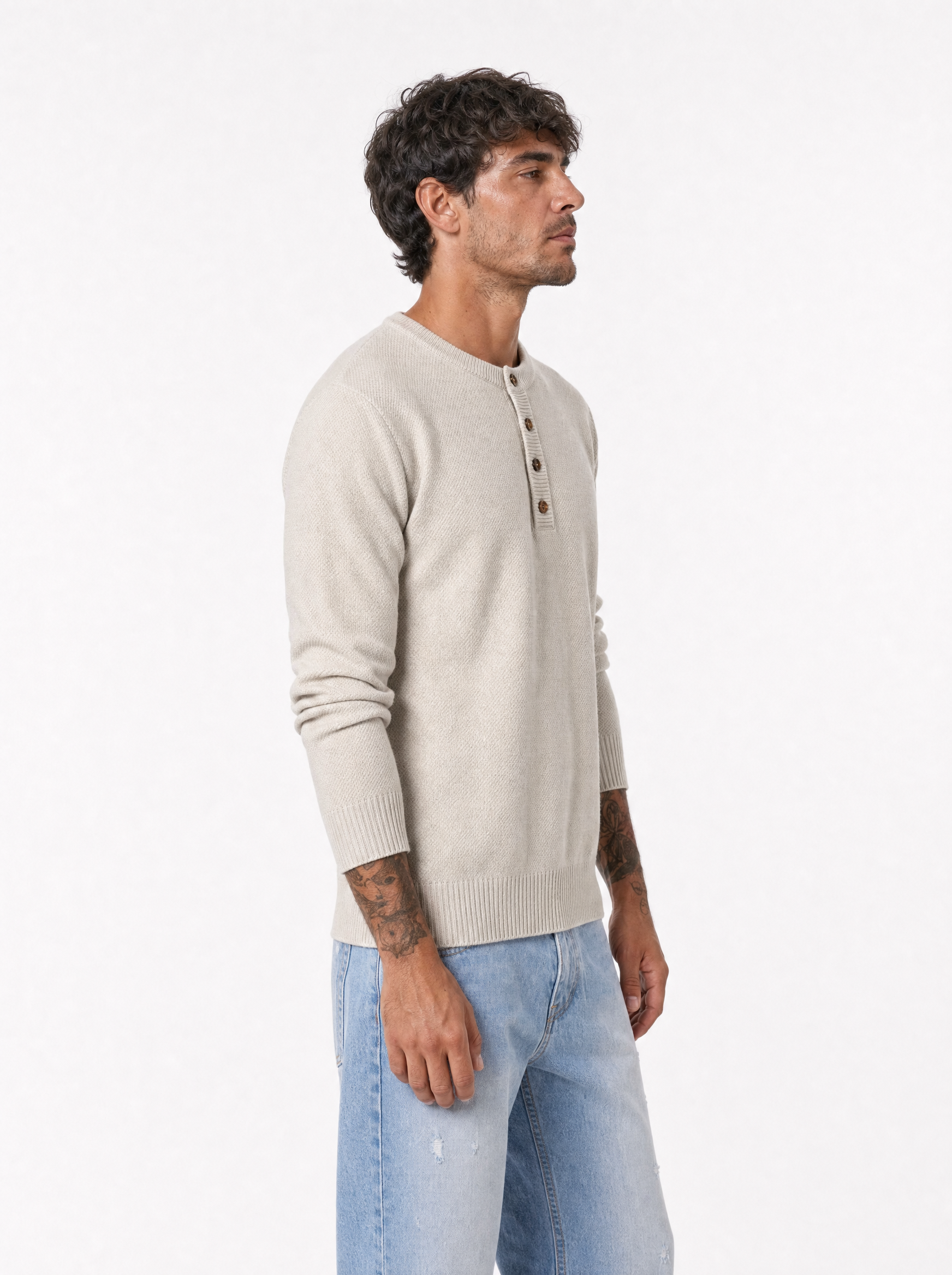 Maglia serafino beige AD25944/2