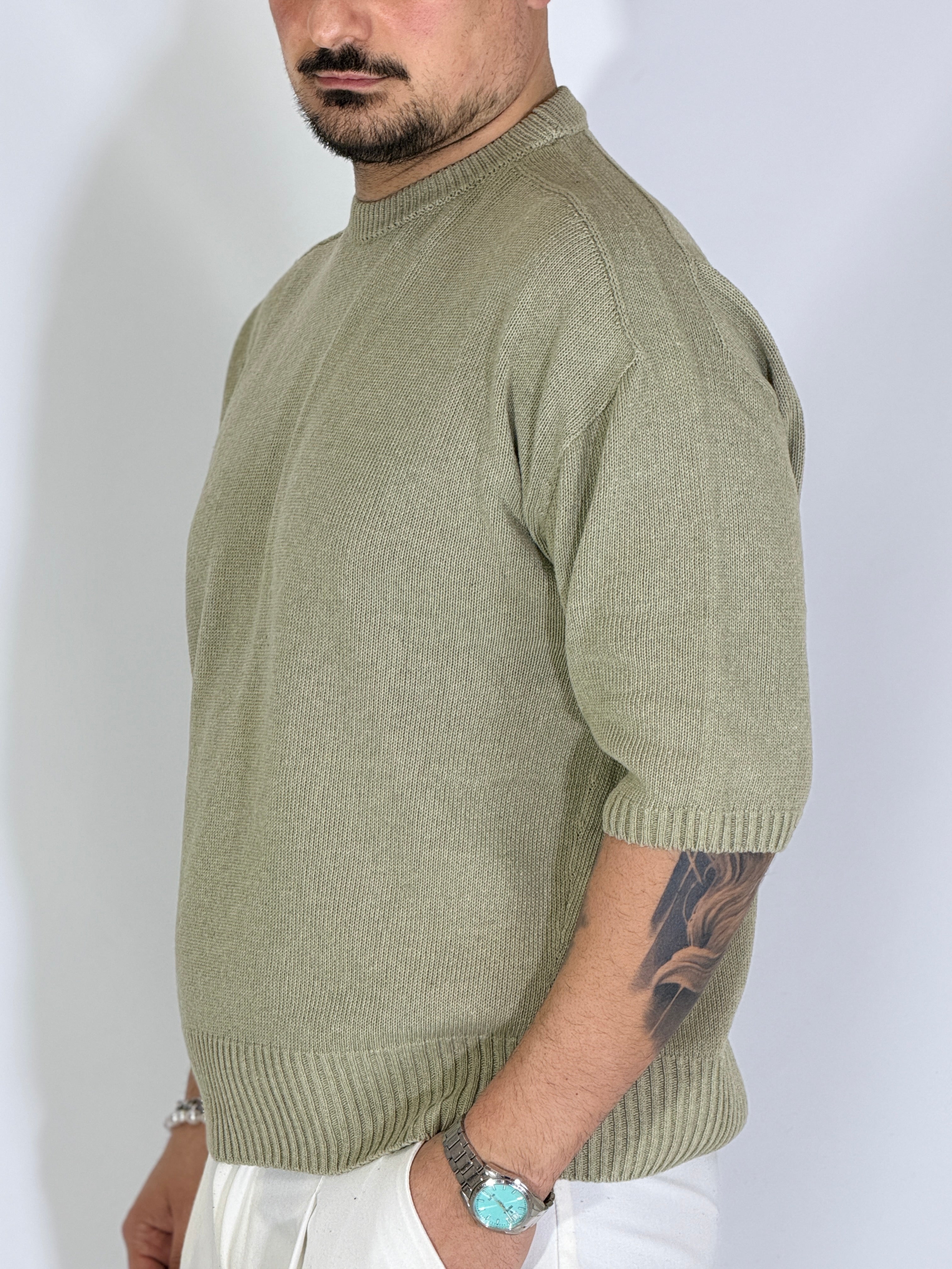 T-shirt boxi cropped salvia PACIFIC