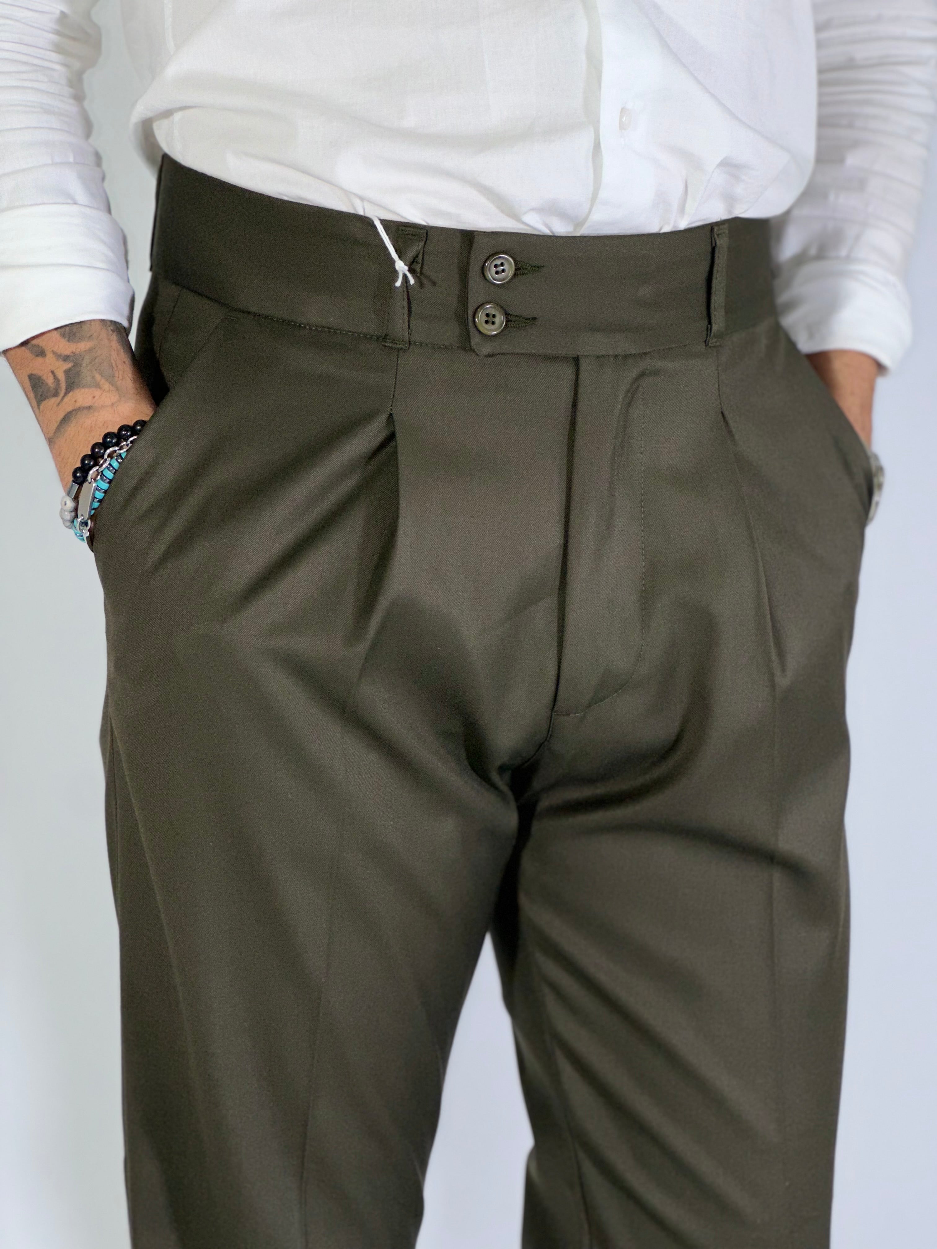 Pantalone vita alta migliaccio verde tennesse