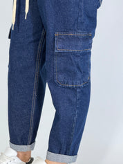 Pantalaccio jeans scuro con tasconi DOHA