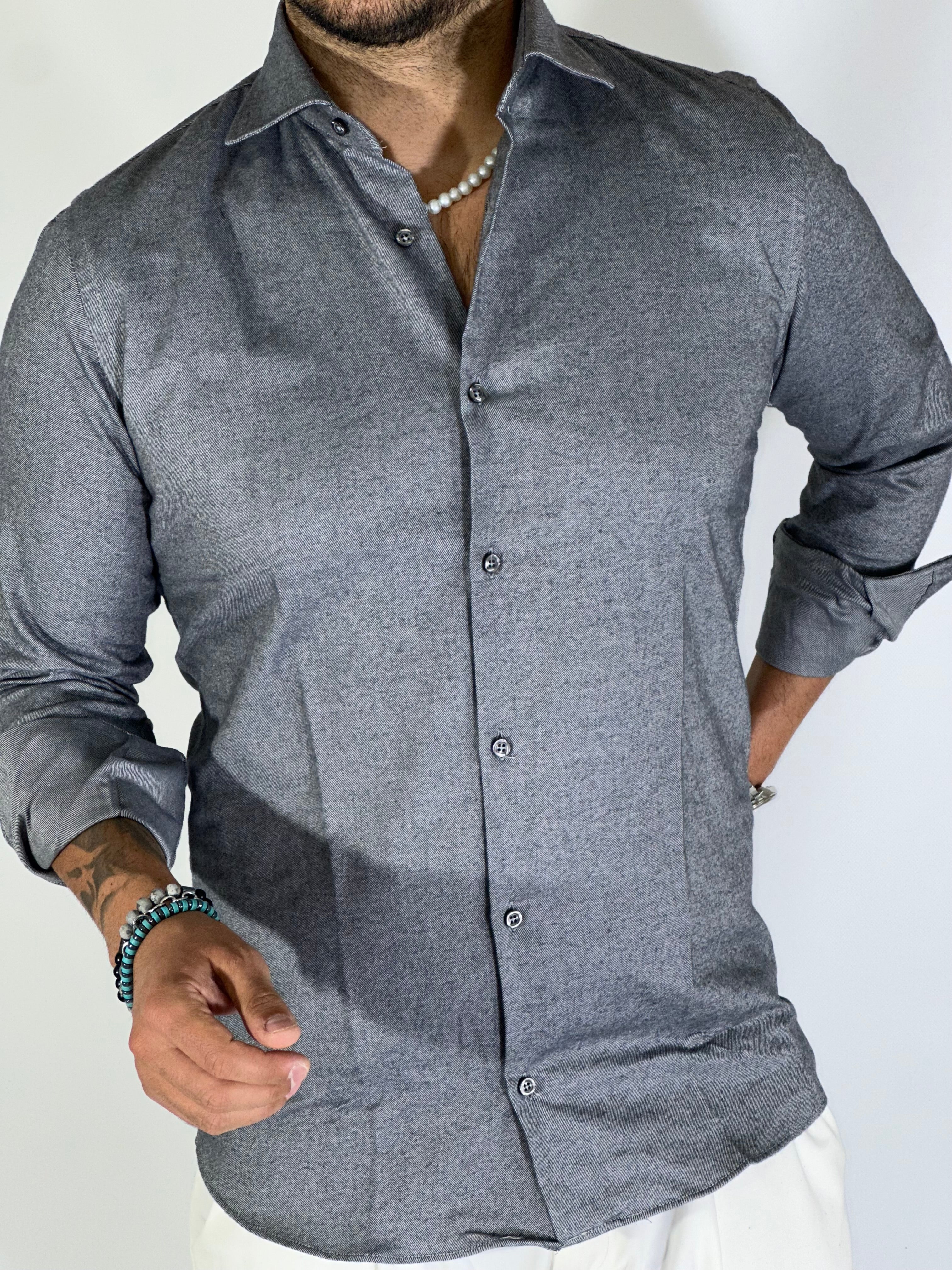 Camicia flanella grigio MIGLIACCIO