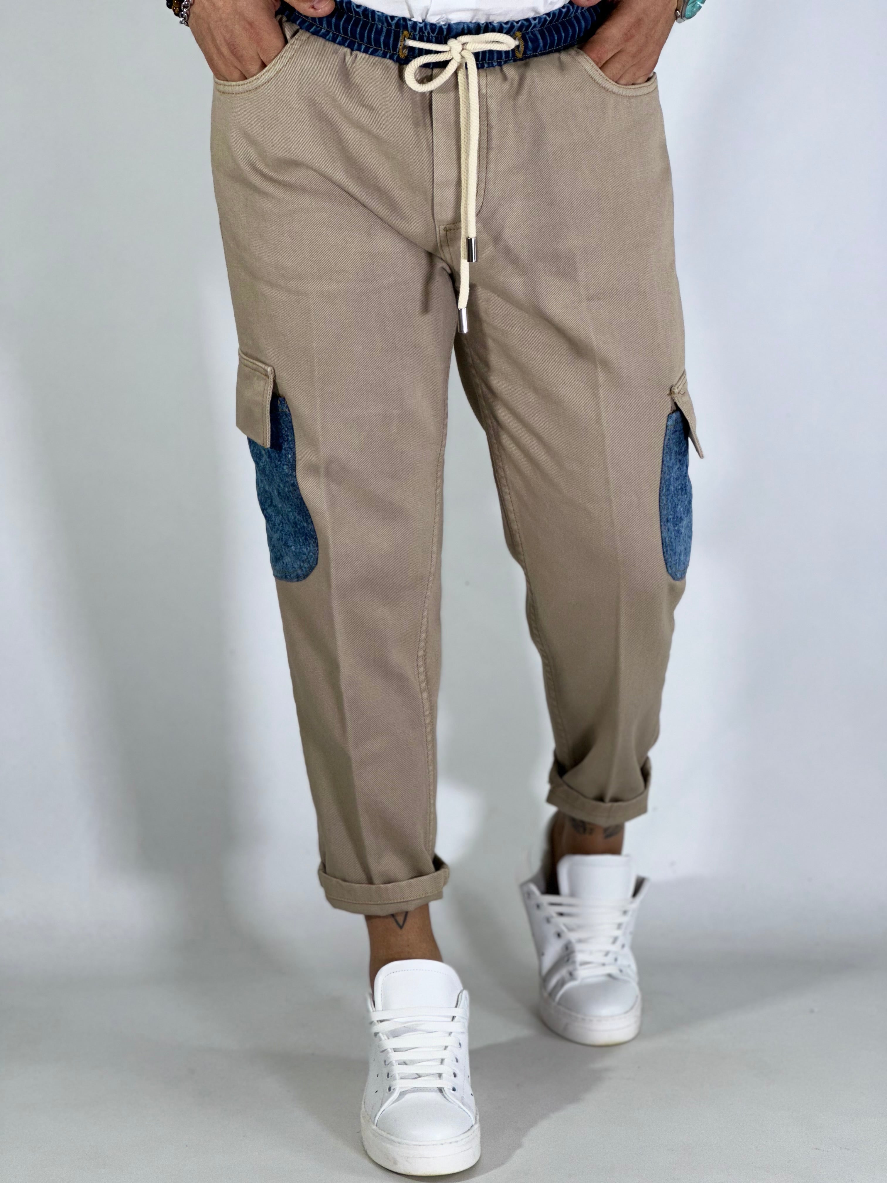 Pantalaccio jeans cargo beige BLKS/3022