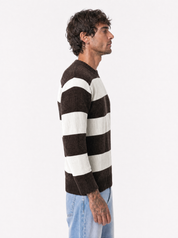 CARACCIOLO Girocollo a righe moro-beige