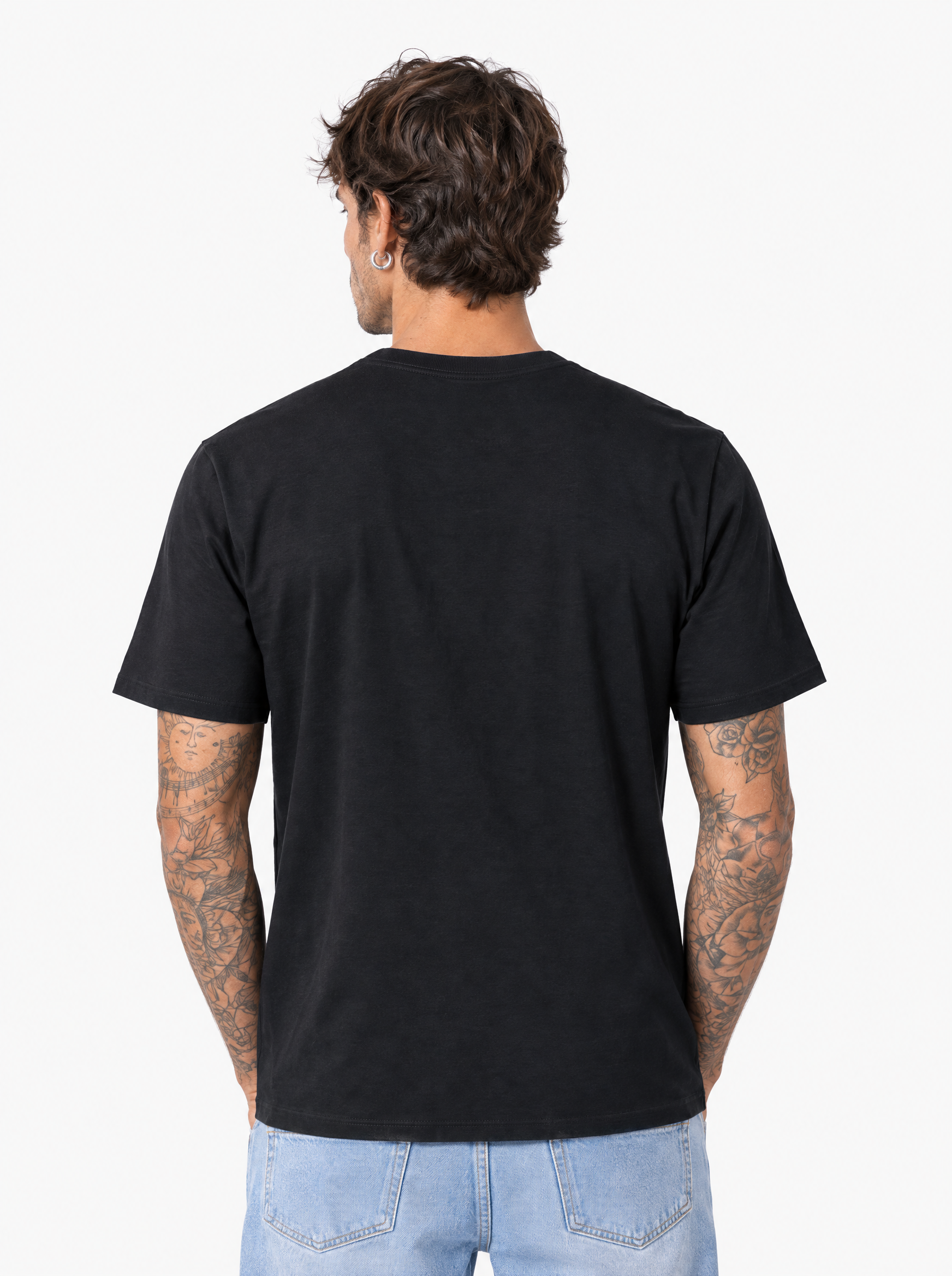 T-shirt in filo di scozia nera SH760