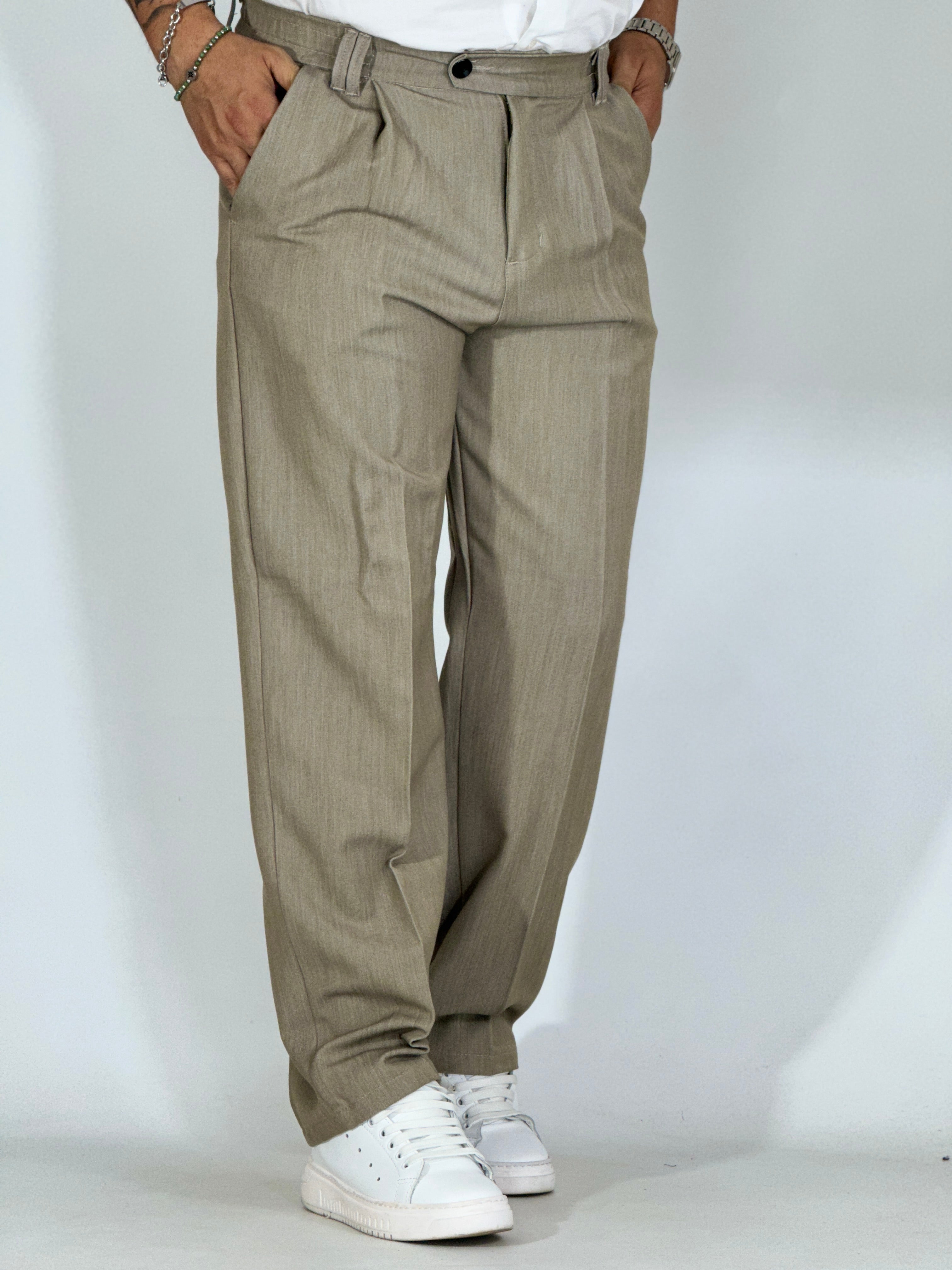 Pantalone palazzo tortora PU3325