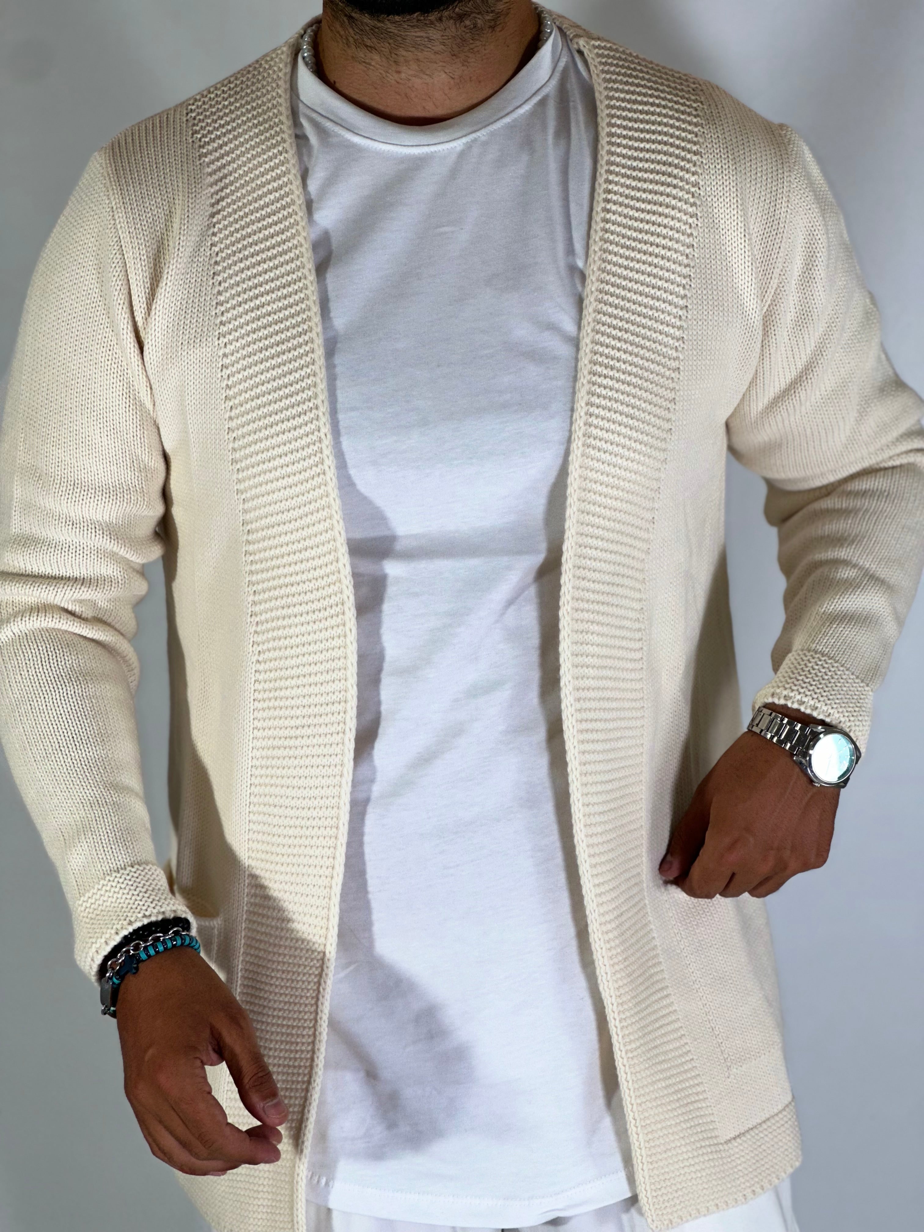 Cardigan aperto crema BK7730224