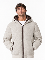Giubbino con cappuccio panna 99774-134