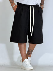 Bermudone con pinces nero REGO10