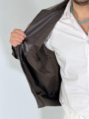 Giubbino marrone eco-pelle 8926