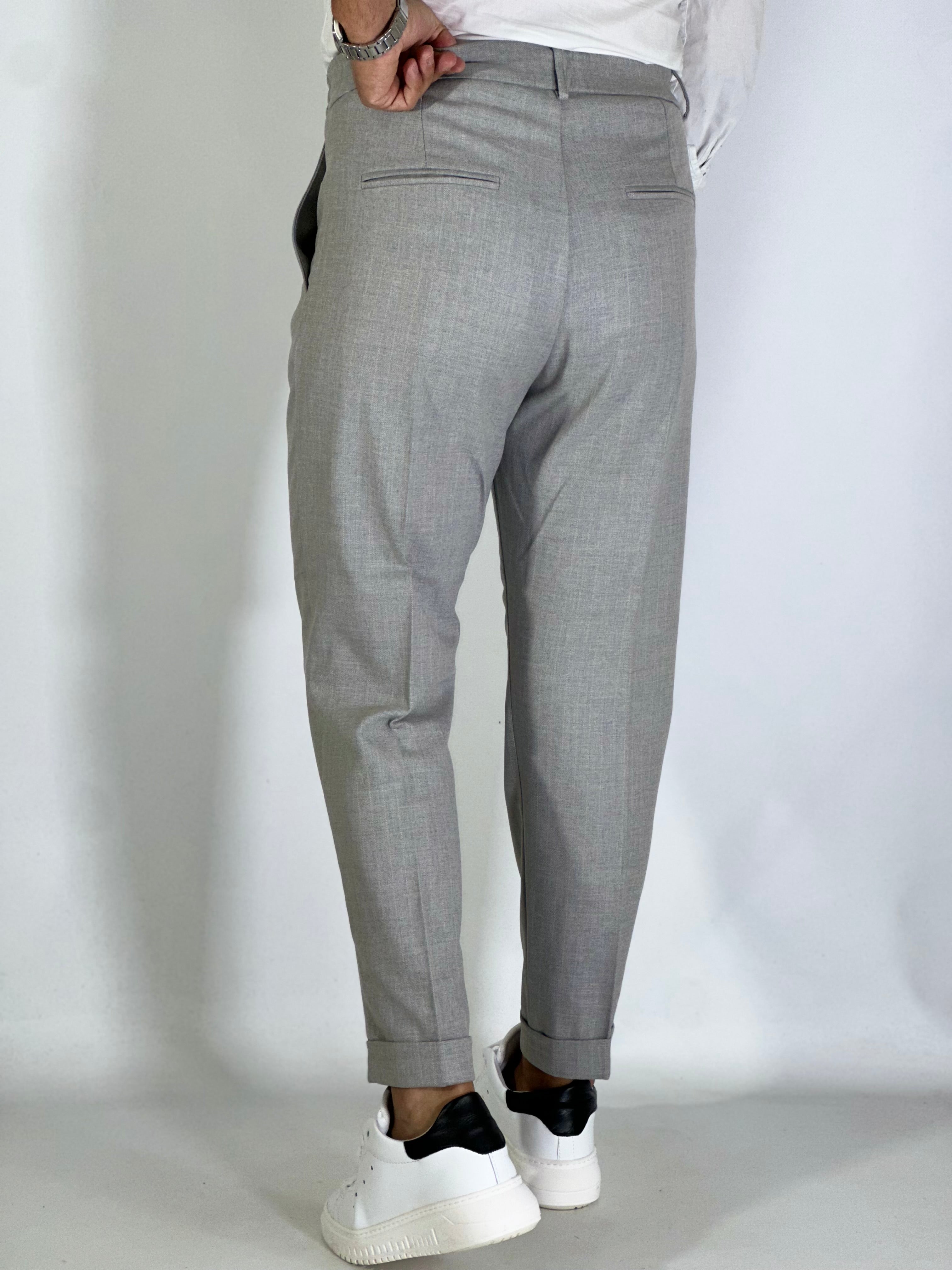 Pantalone gessato grigio GPE411