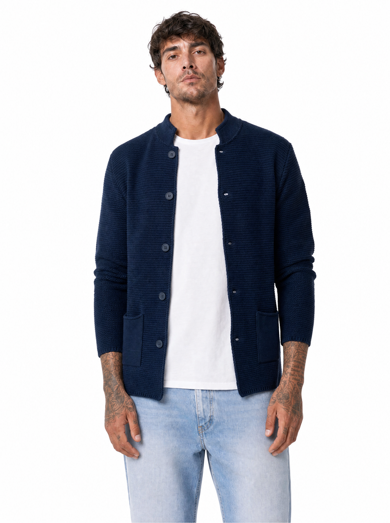 MORGAN cardigan coreano blu