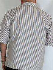 Camicia cropped rigata moro CAM7758