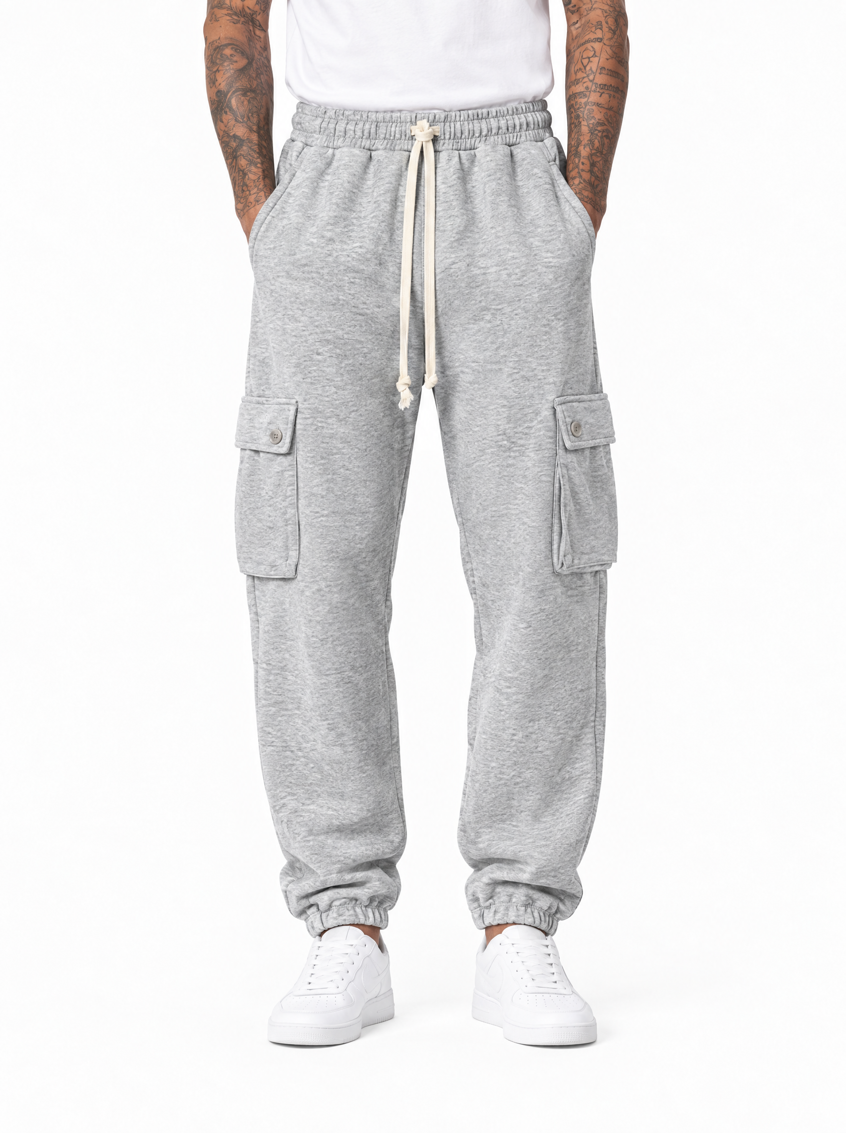 Pantalone tuta cargo grigio DC186006