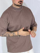 Louvre · t-shirt cropped tortora