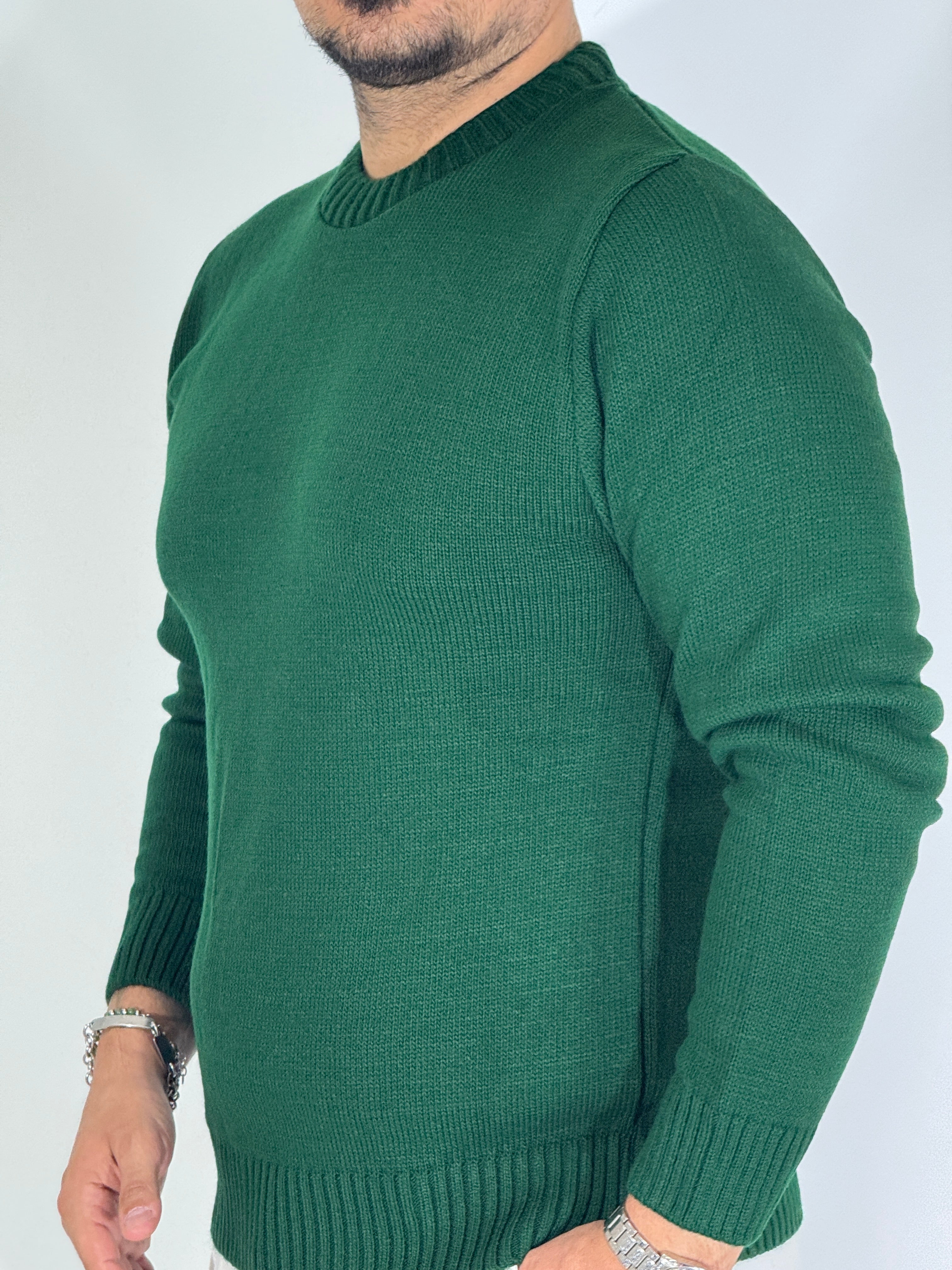 Girocollo basic verde bosco AD25161