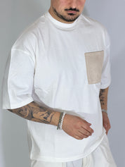 T-shirt con taschino panna SANTAMONICA