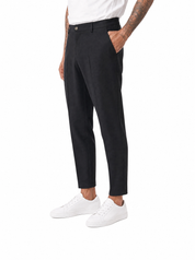 Pantalone abbottonatura laterale nero ADFS31