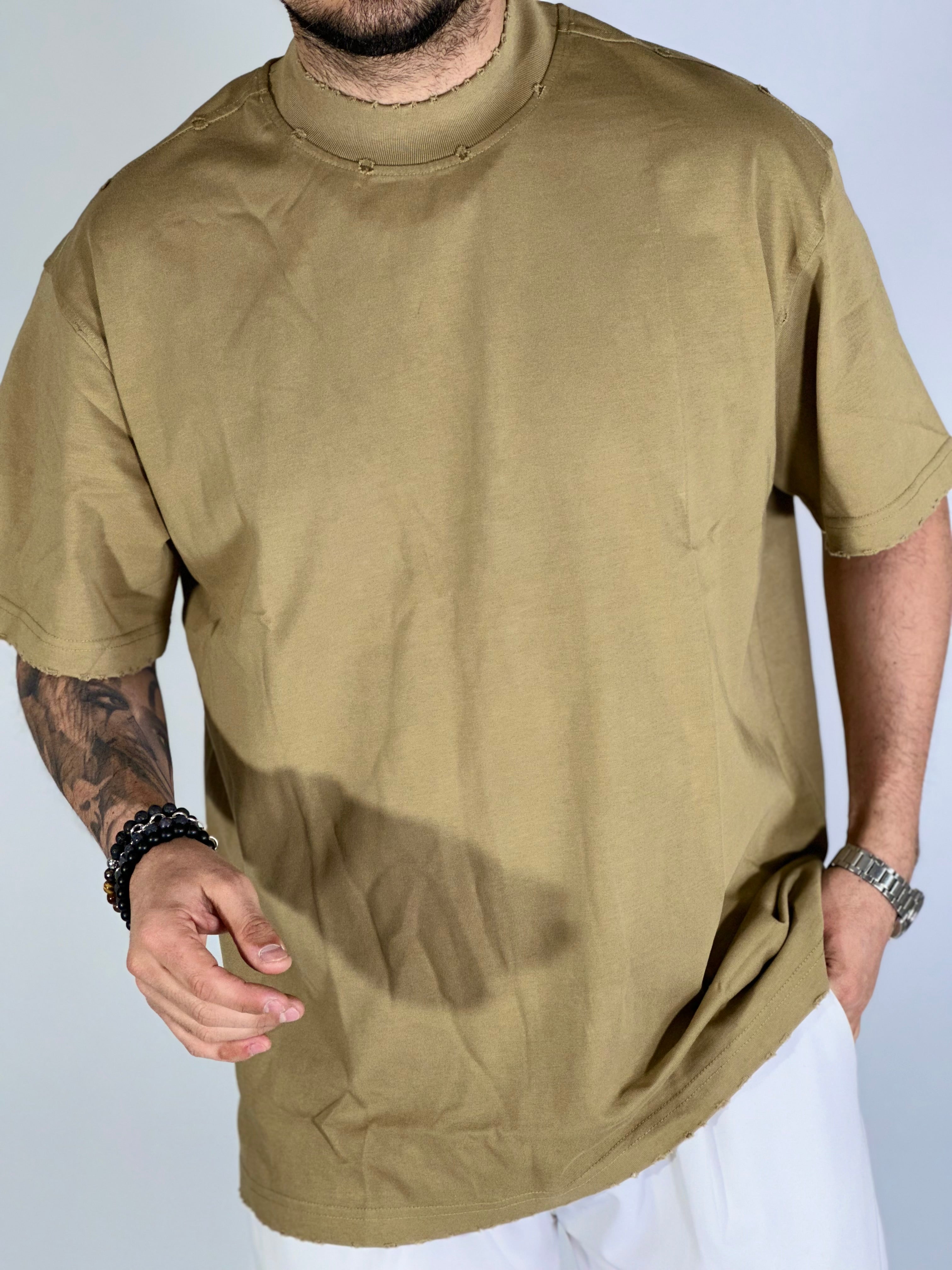 T-shirt over sfrangiata khaki L815000