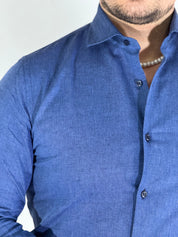 Camicia migliaccio Samuel lino BLU DENIM