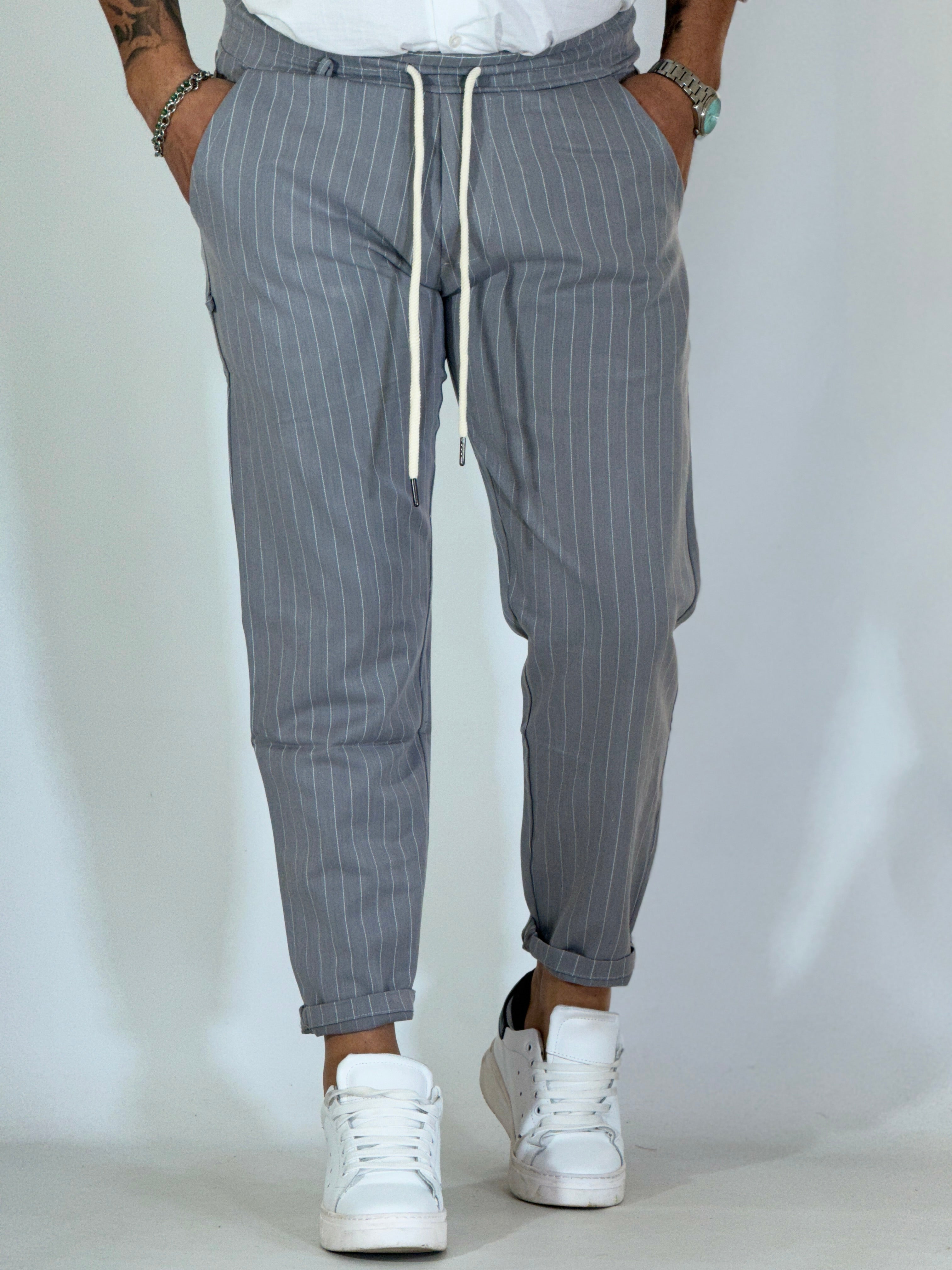 Pantalaccio gessato grigio L500