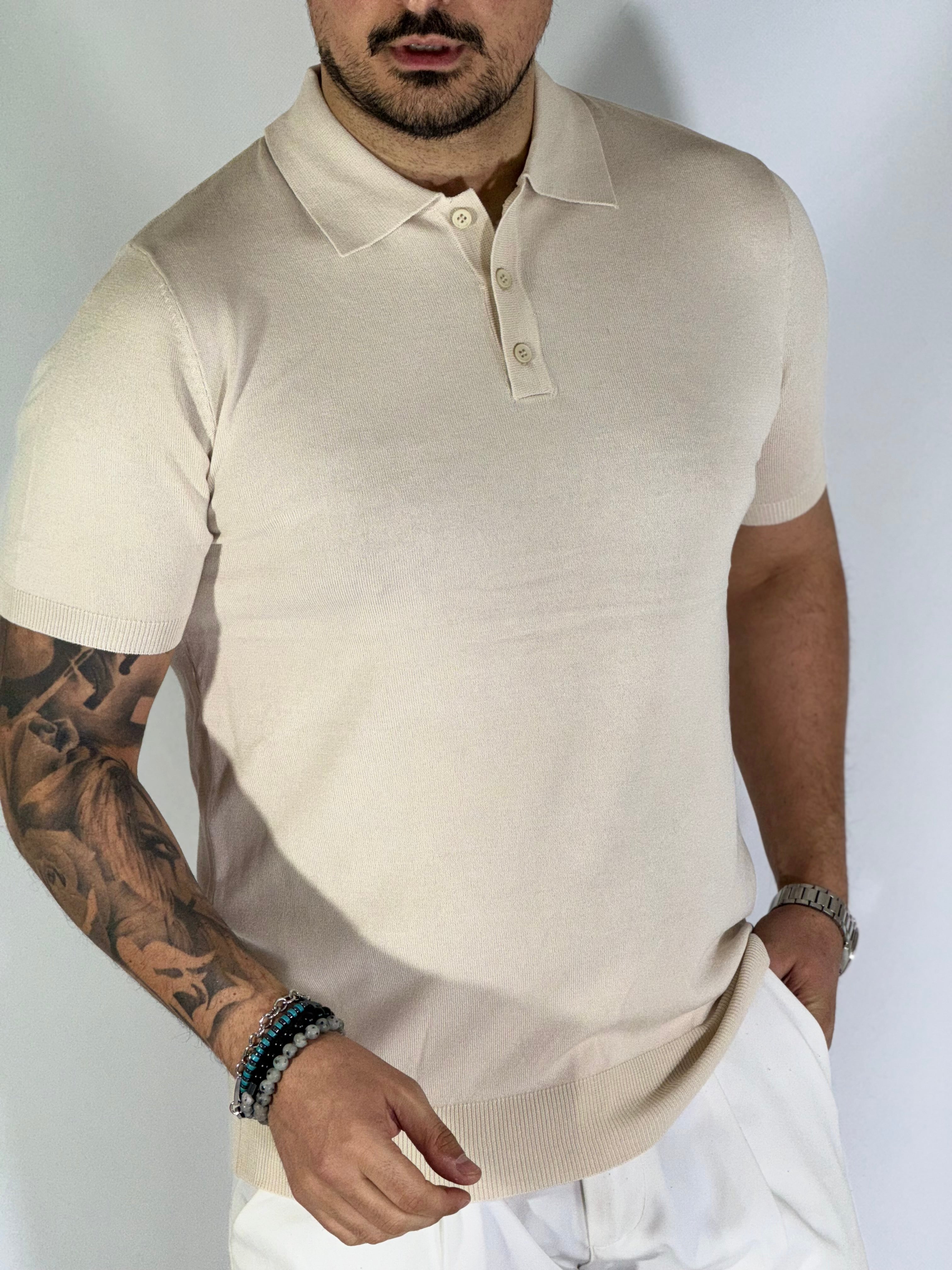 Polo mezza manica beige MT966