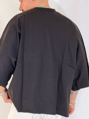 T-shirt over taglio vivo nera HM834