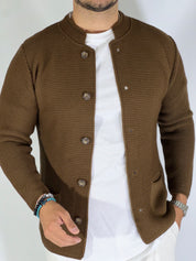 Seven · Cardigan coreano tabacco