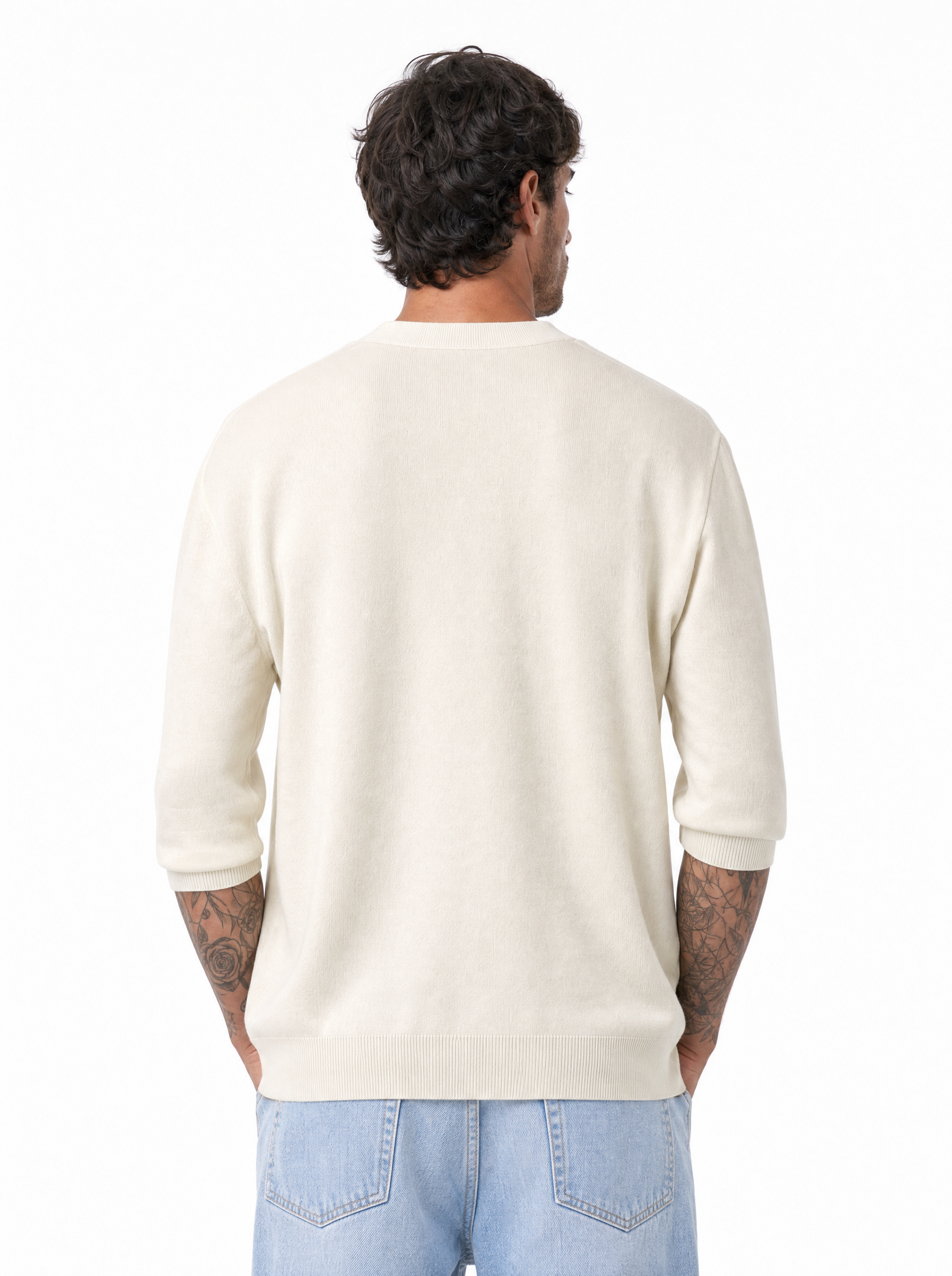 Cardigan spalla scesa ivory white W86022