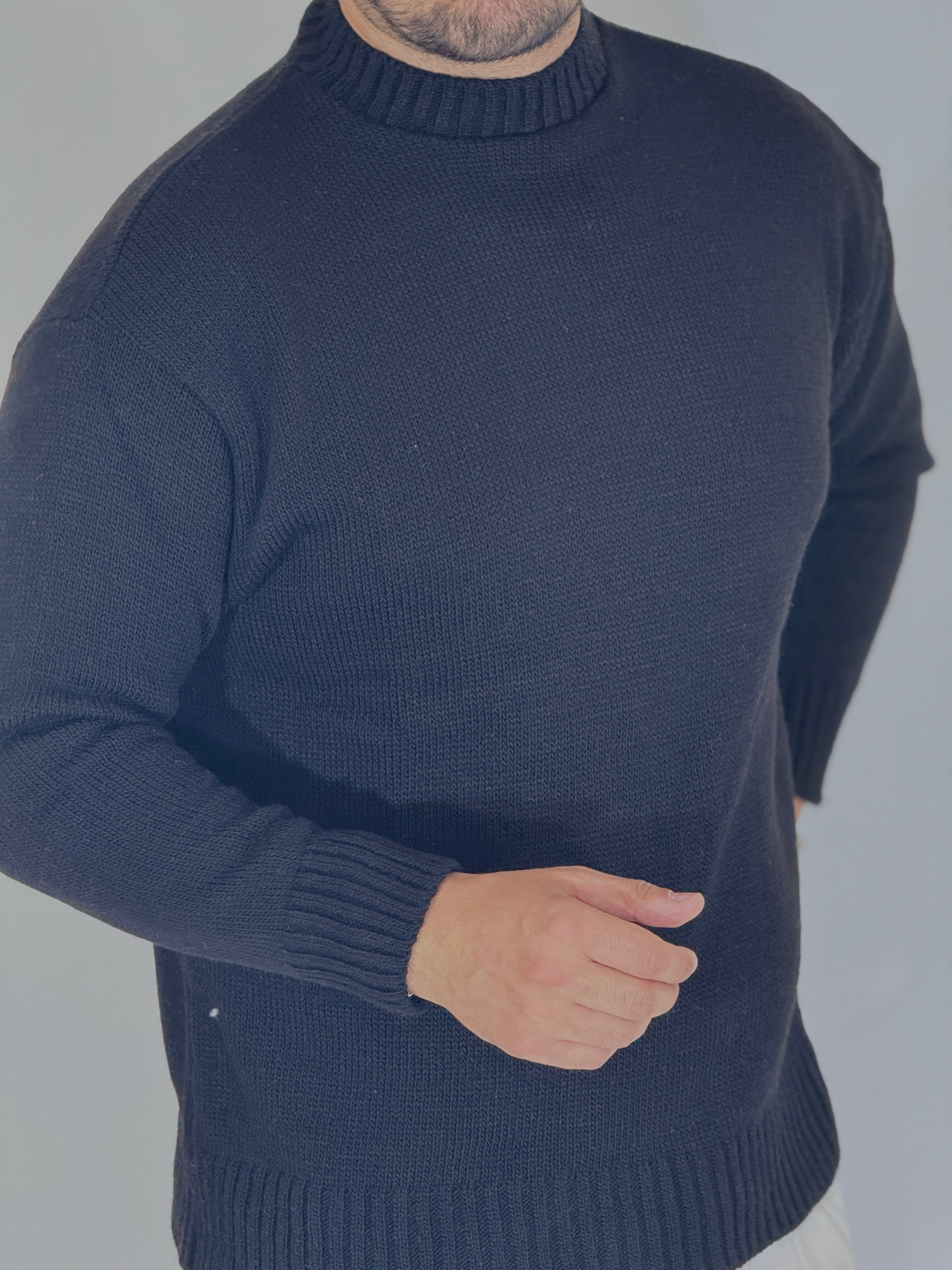 Maglione rasato nero AD1654
