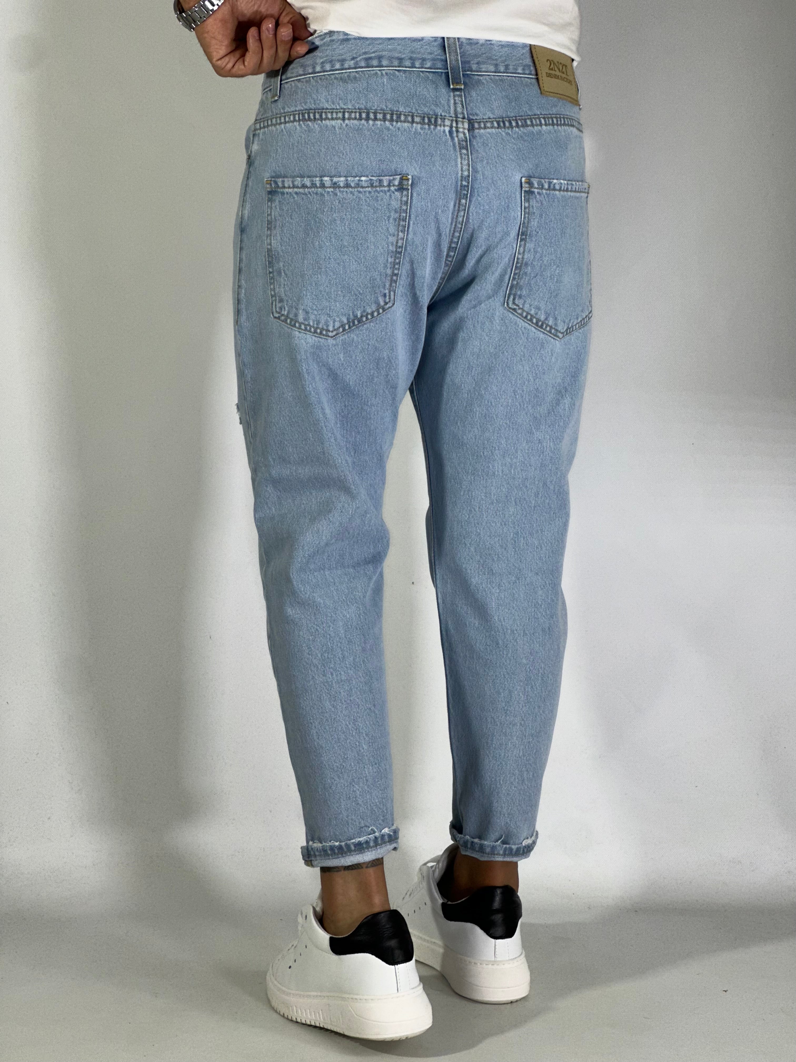 Jeans carrot rotture chiaro 2N2T