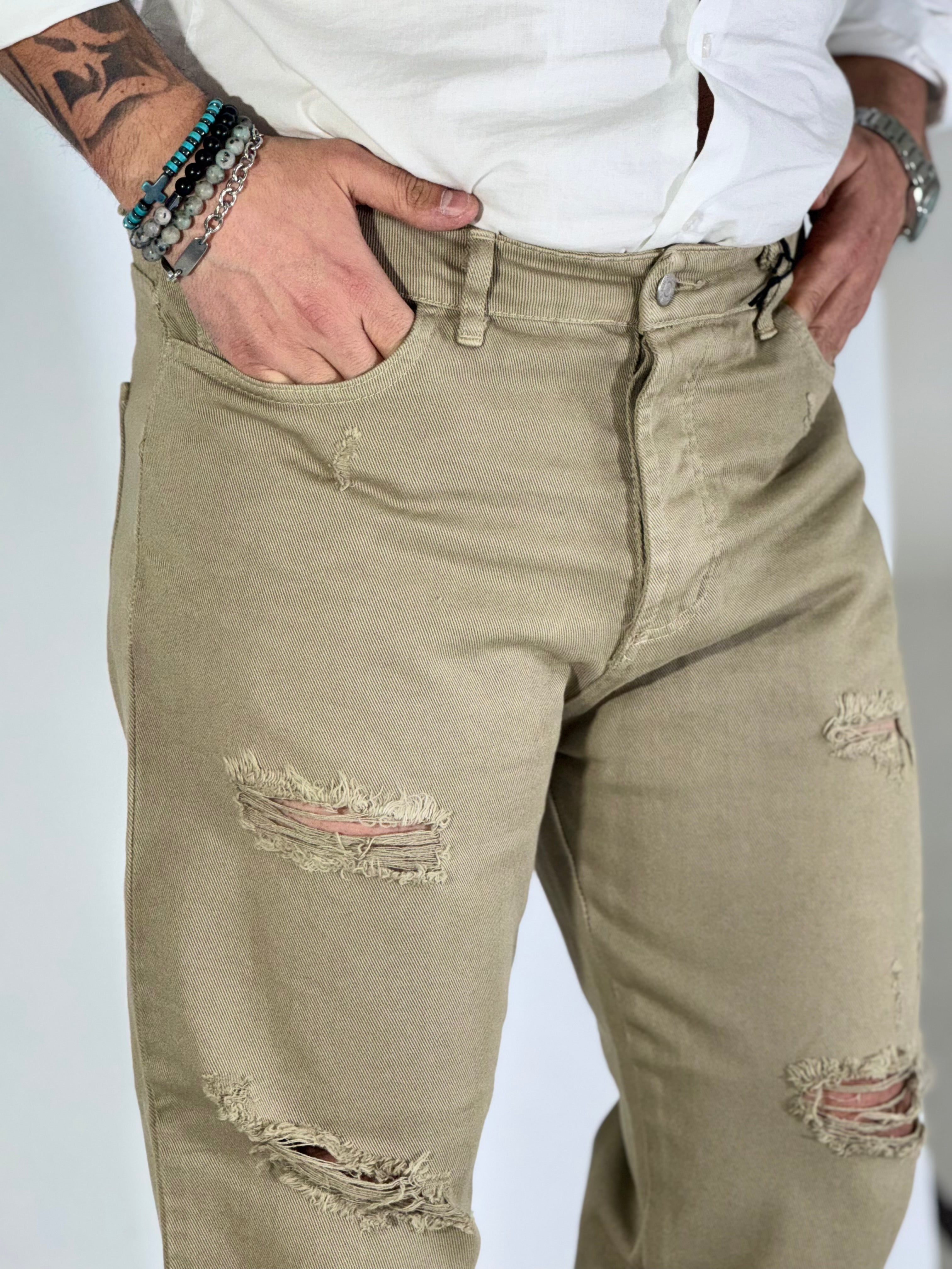 Pantalone loose fit beige CR2474