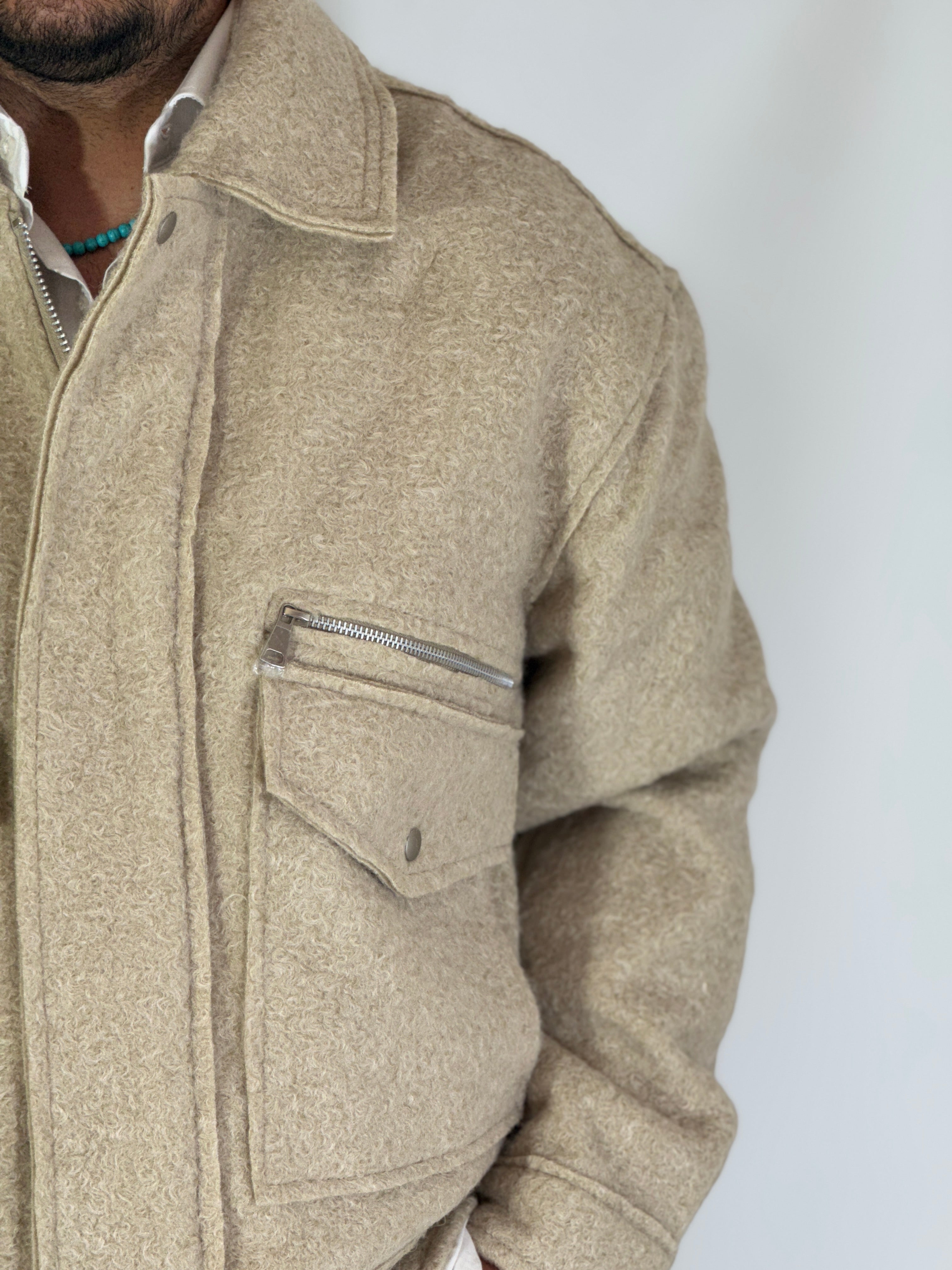 Giubbino over pettinato beige 9911