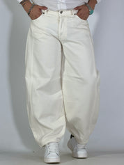 Pantalone panna balloon cotone