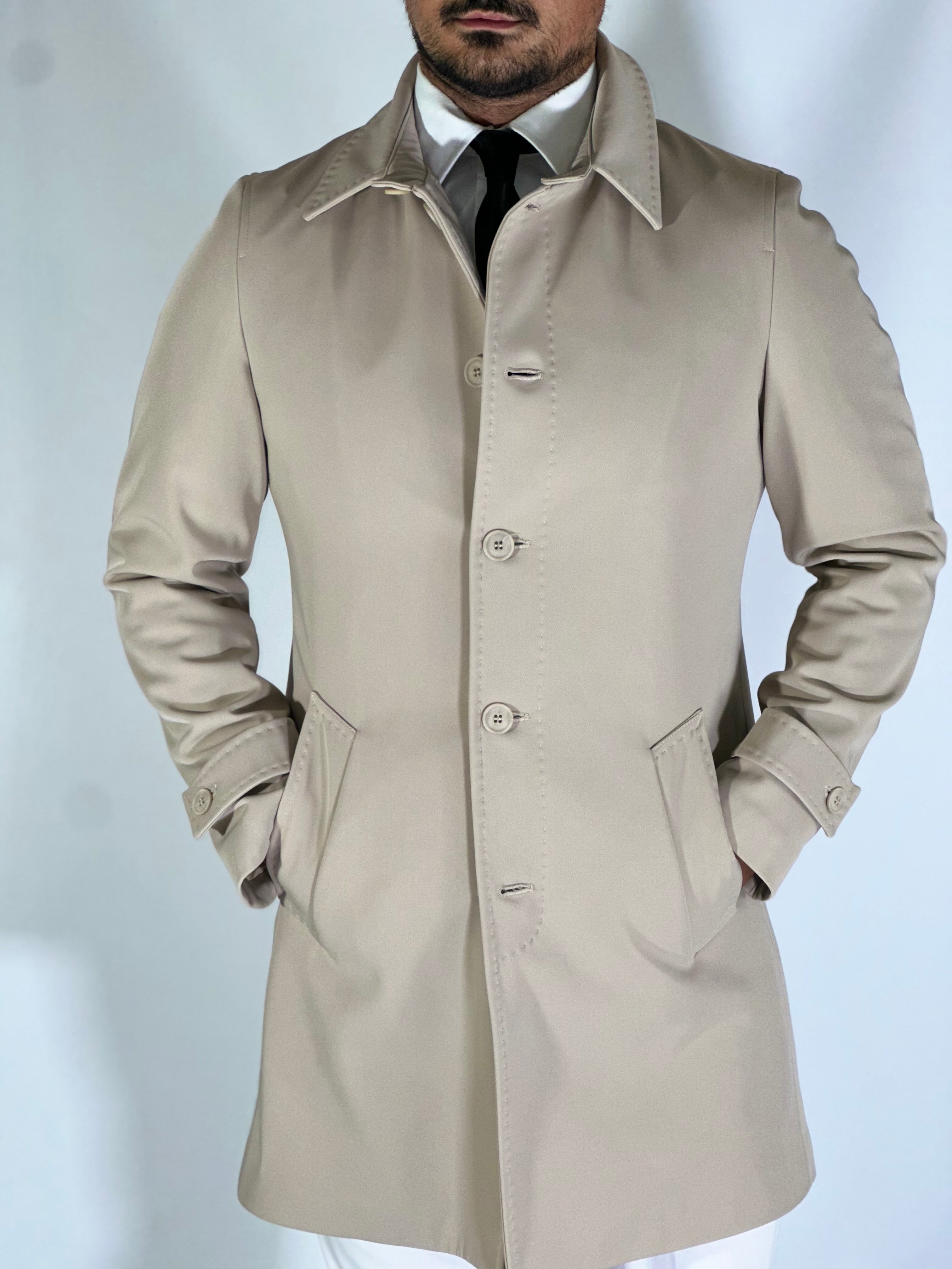 Trench elegant imbottito beige RABARBARO MARCO NILS