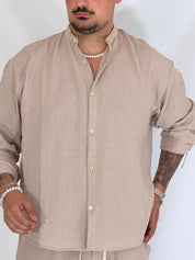 Breeze • Coordinato palazzo drappeggiato beige