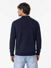Maglia lupetto zip blu M886