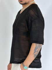 T-shirt scollata nera SHIBUYA