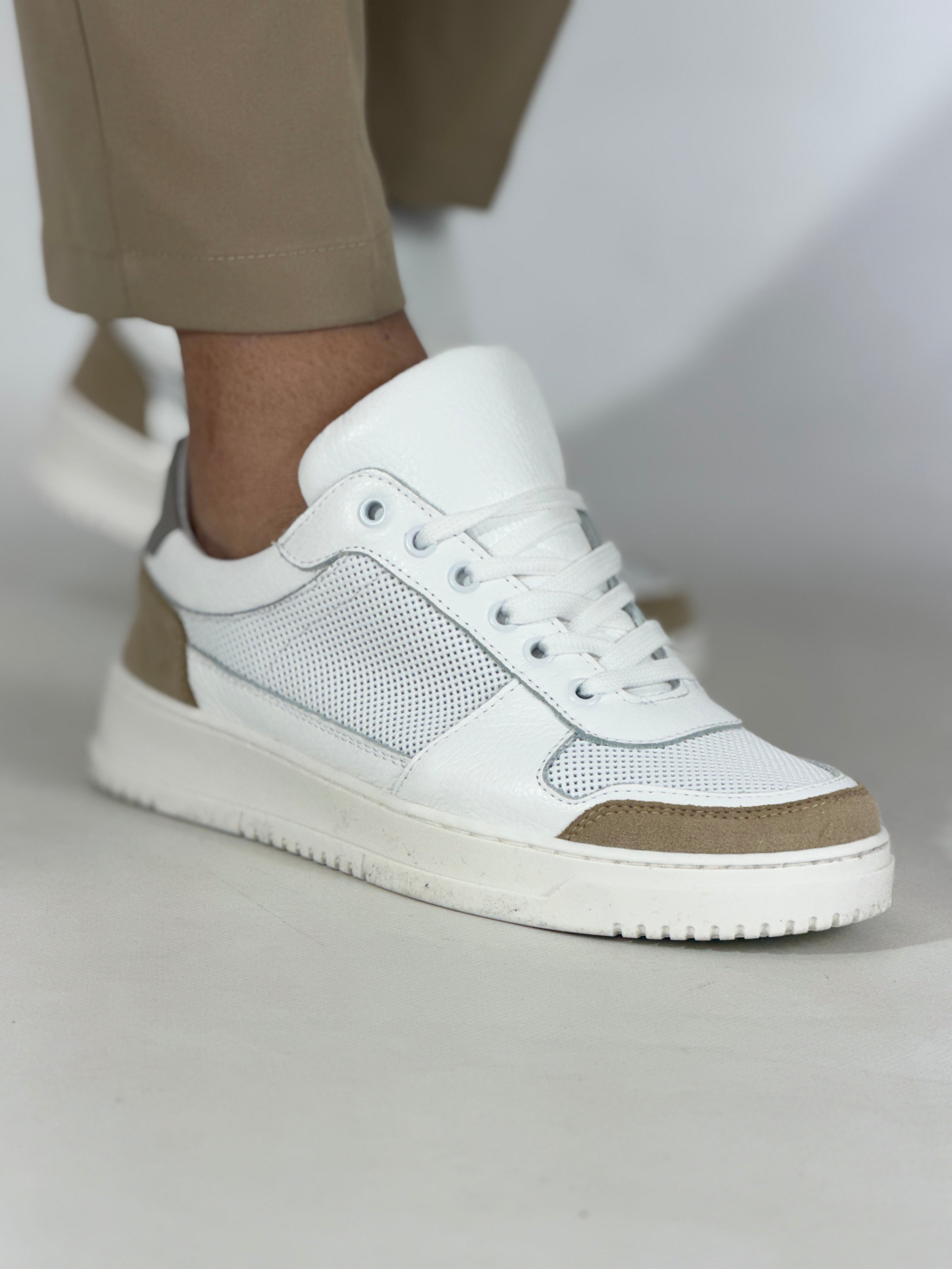 Scarpa forata riporto beige DB81F