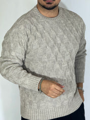 Maglia con trecce beige BK77006