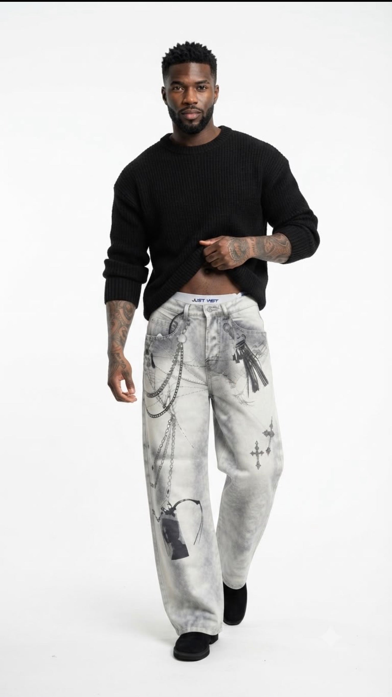 Jeans balloon graffiti YB6805